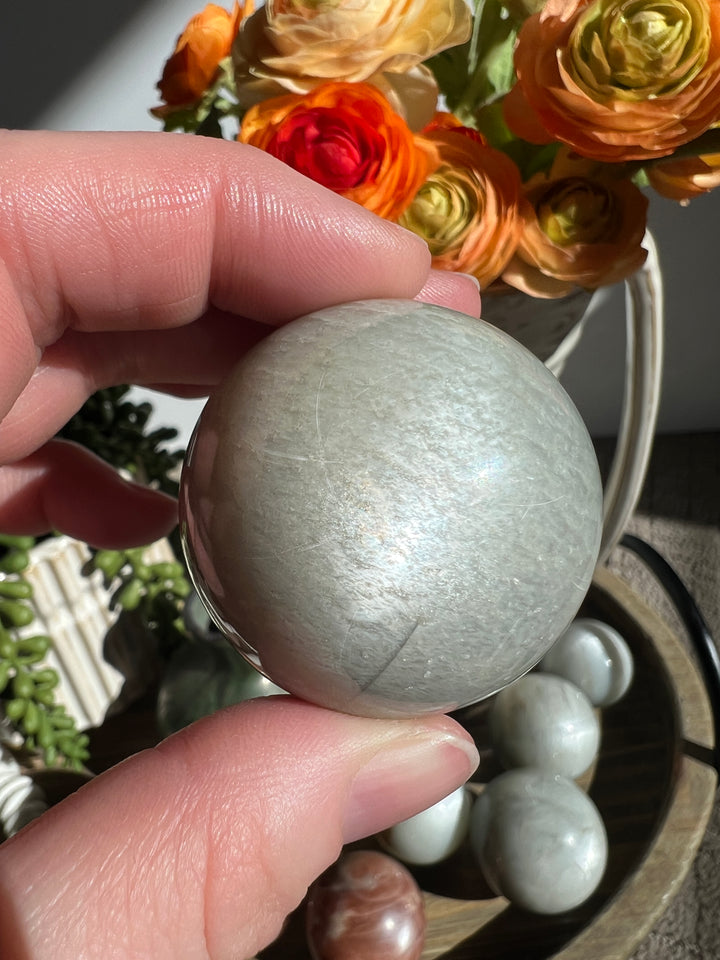 Silver Flash Moonstone Sphere | 42mm (4)