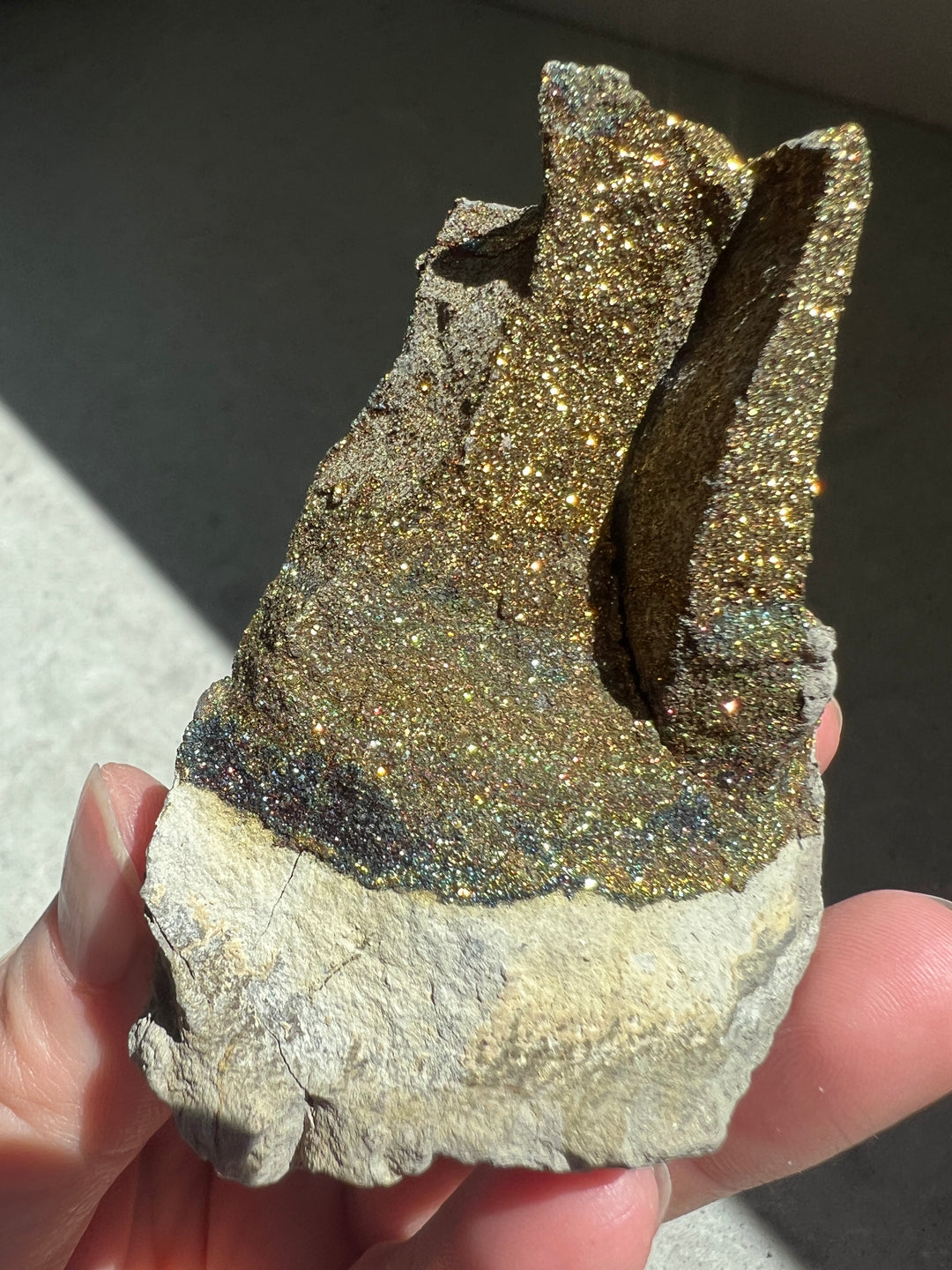 Iridescent Rainbow Pyrite Geode | 230g