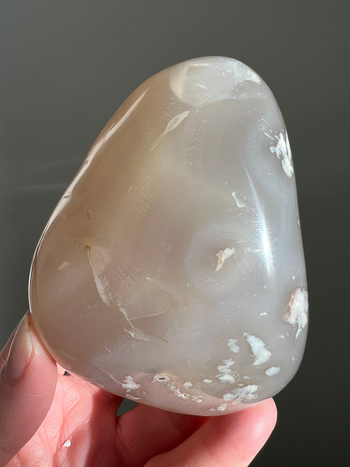 Flower Agate XL Palmstone 400g (1)