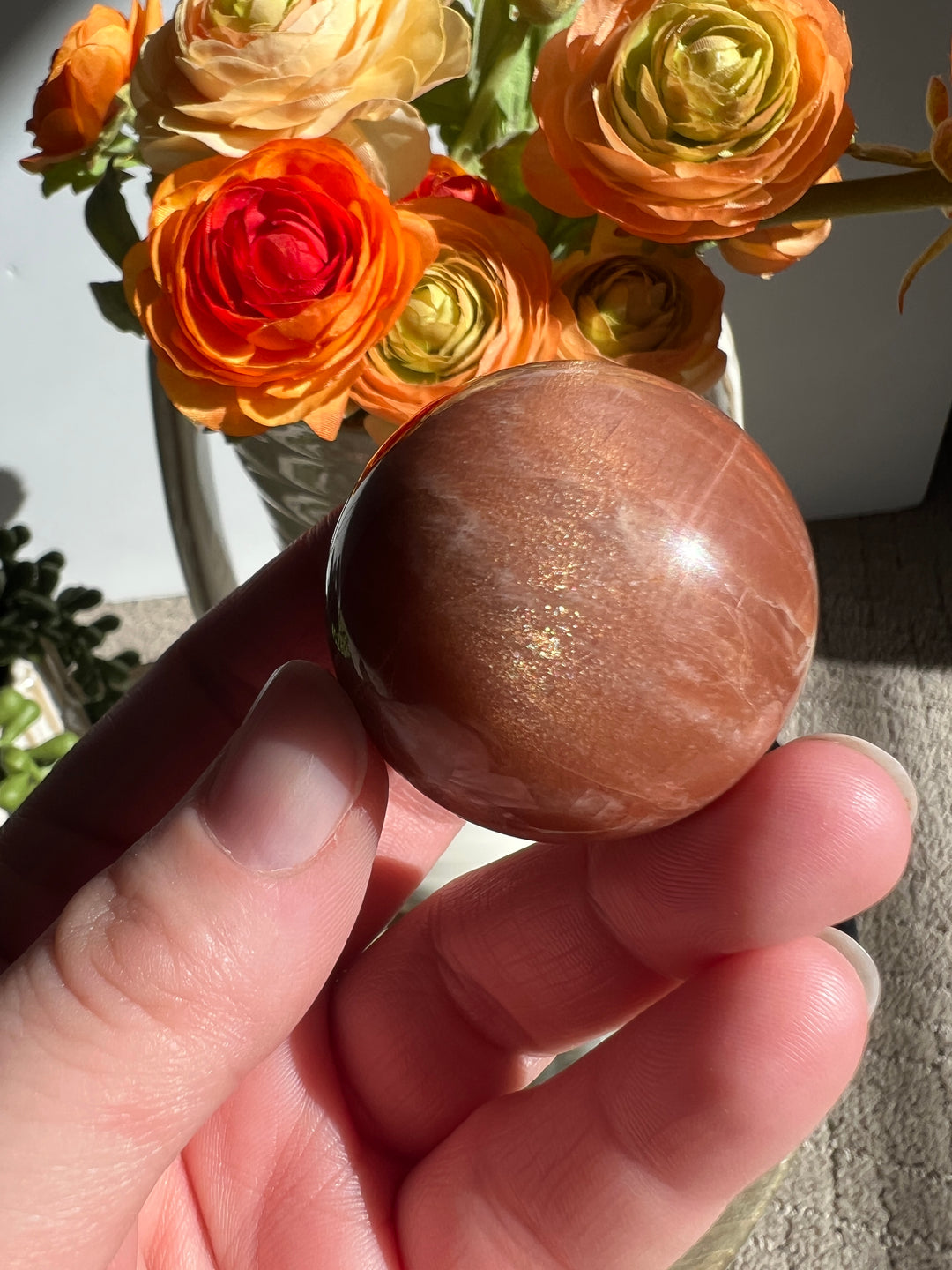 Peach Sunstone/Moonstone Sphere | 40mm (12)