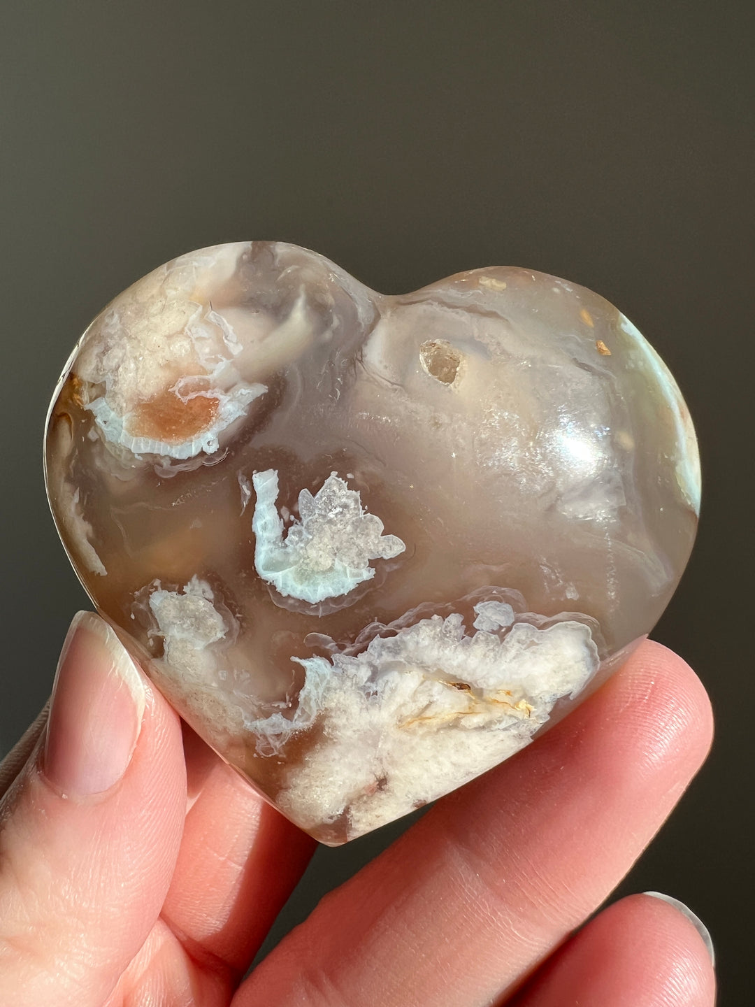 Flower Agate Heart (4)