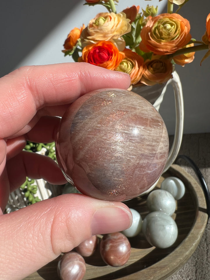 Peach Sunstone/Moonstone Sphere |45mm (1)