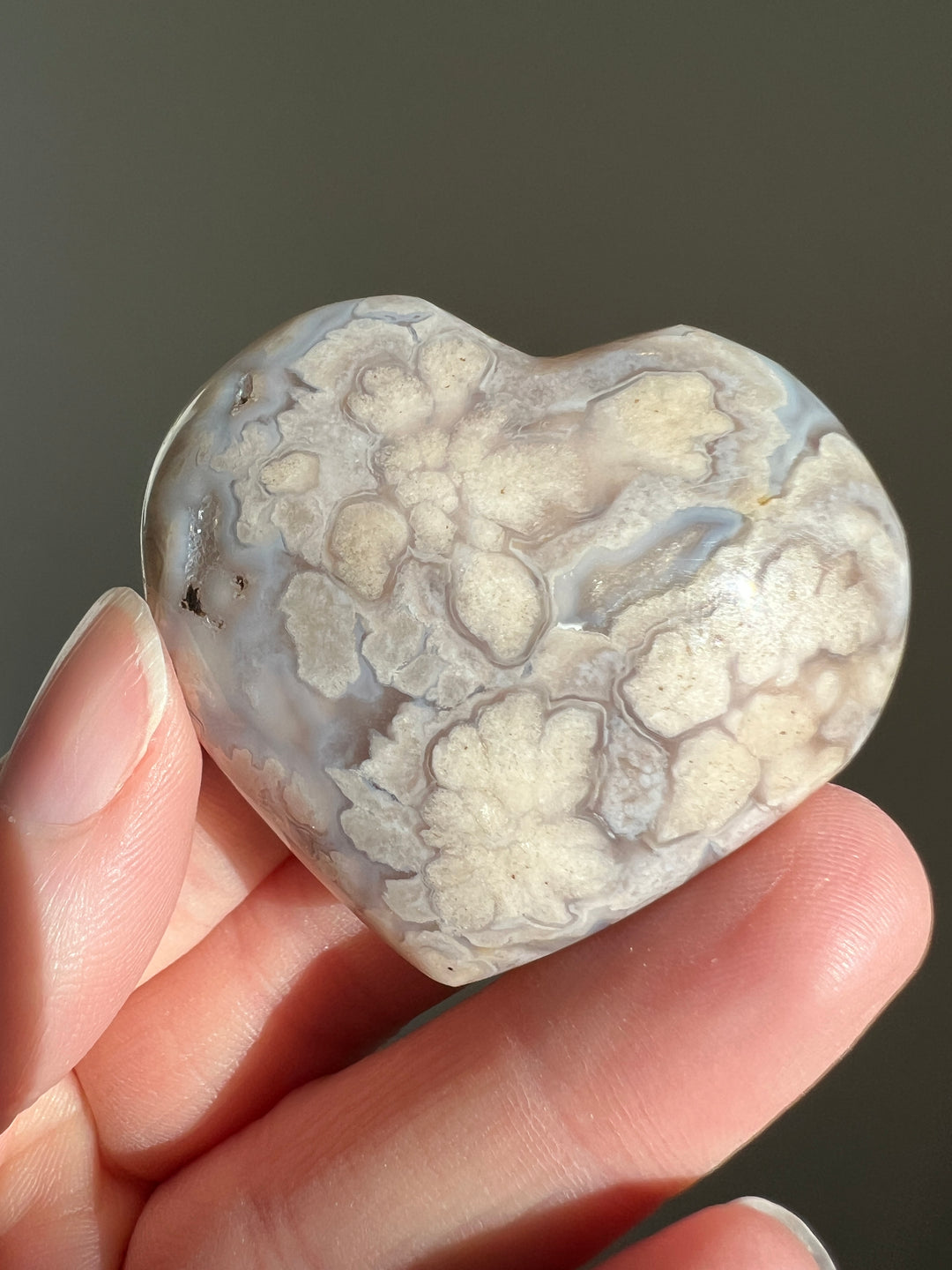 Flower Agate Heart (6)