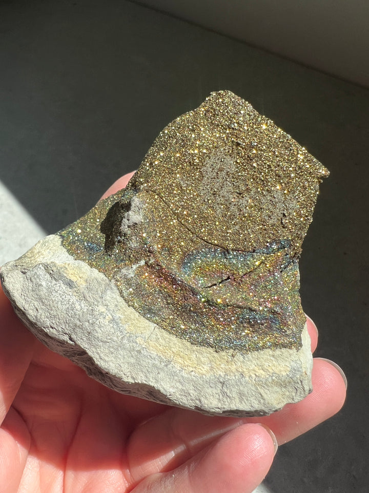 Iridescent Rainbow Pyrite Geode | 230g