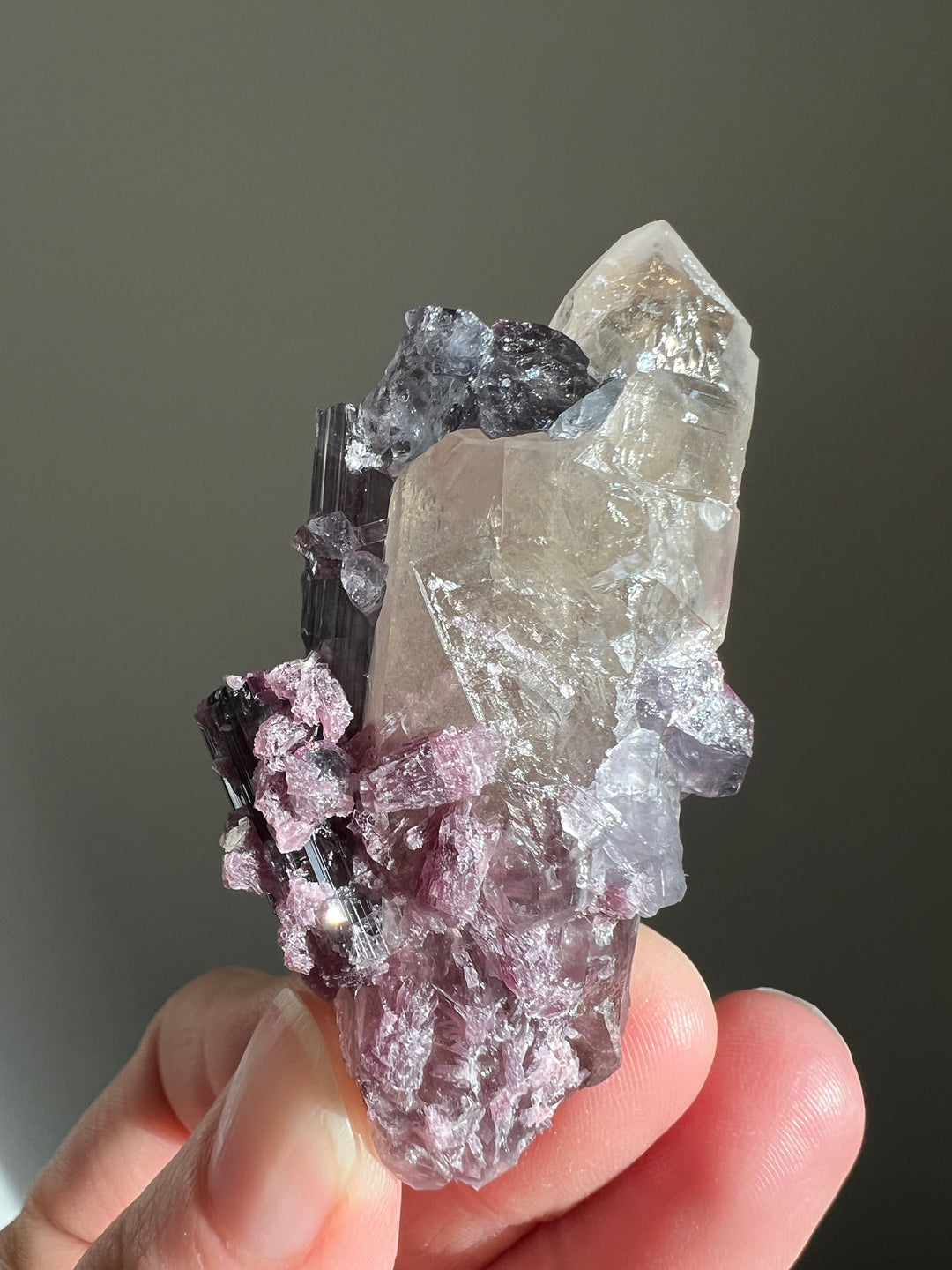 Tourmaline Coated Citrine with Lepidolite (5)