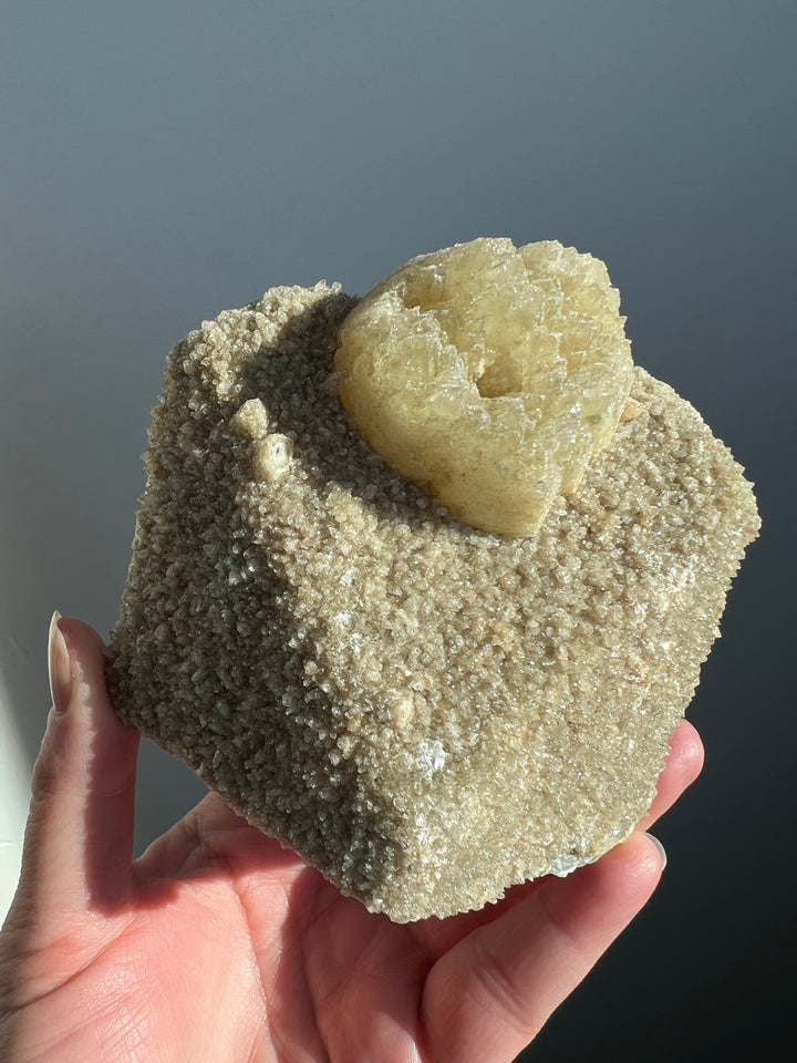 Danburite coated in Calcite and Quartz Sugar