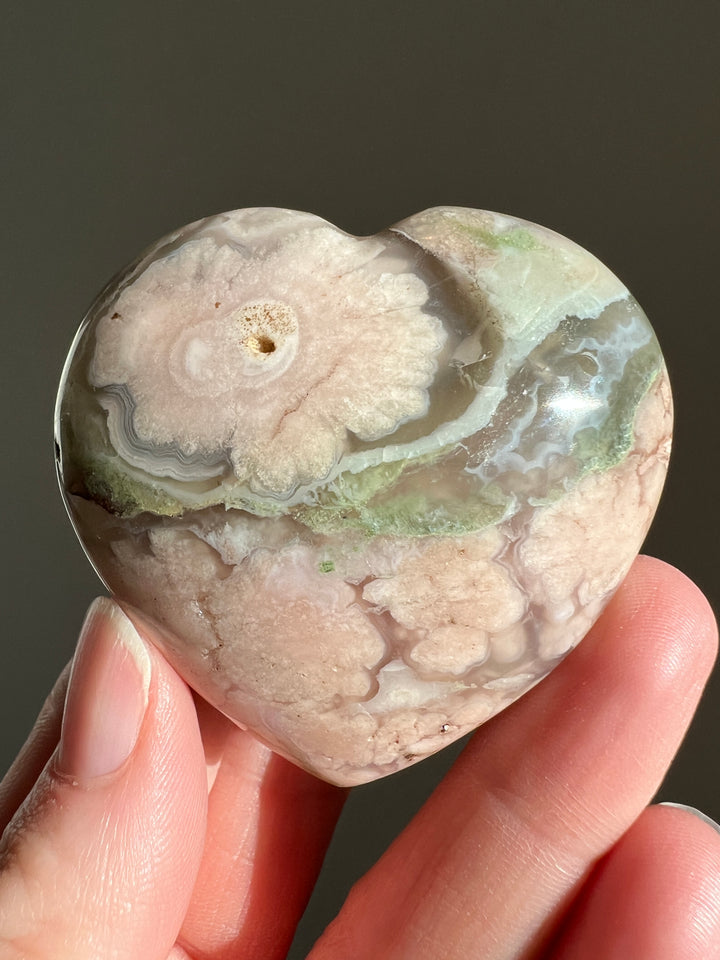 Flower Agate Heart (2)