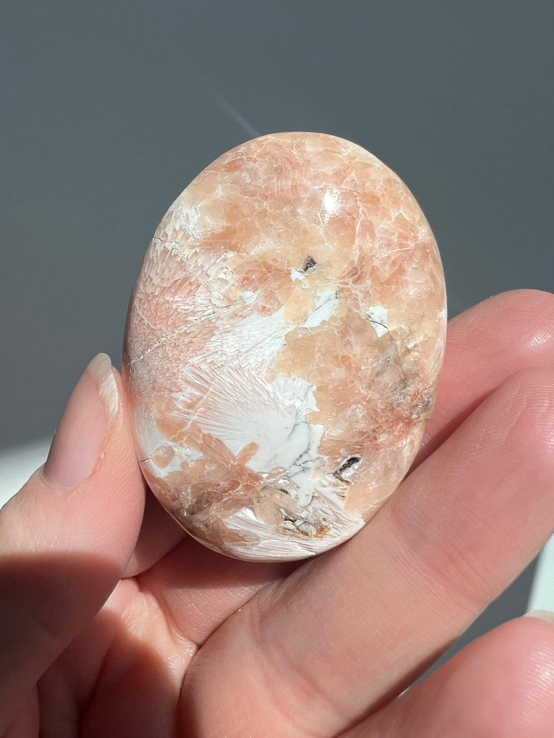 Peach Scolecite Palmstone (5)