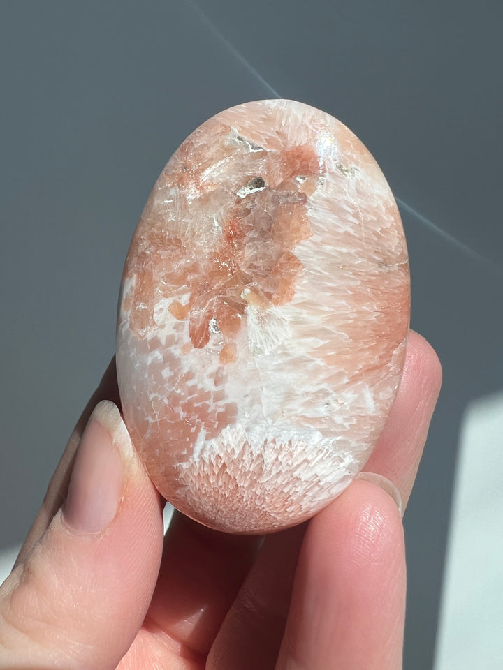 Peach Scolecite Palmstone (2)