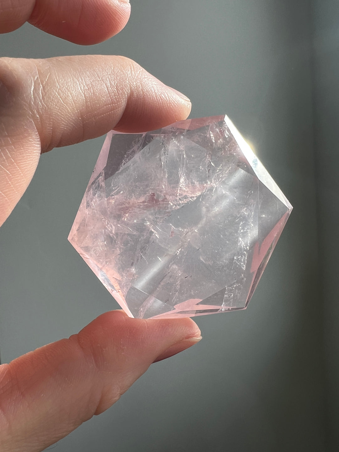 Rose Quartz Hexagon Star