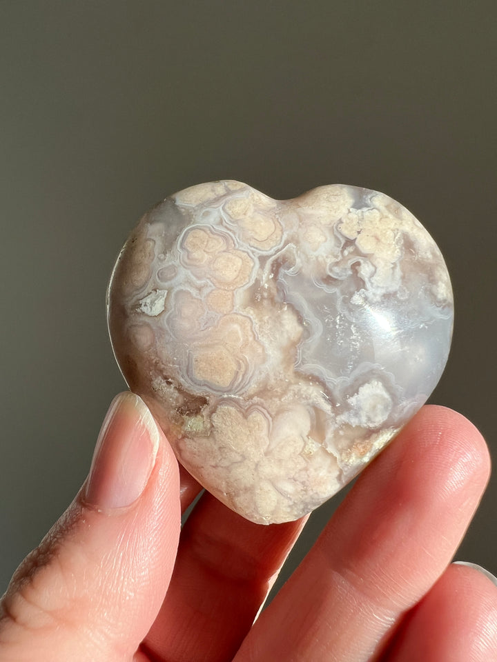 Flower Agate Heart (11)