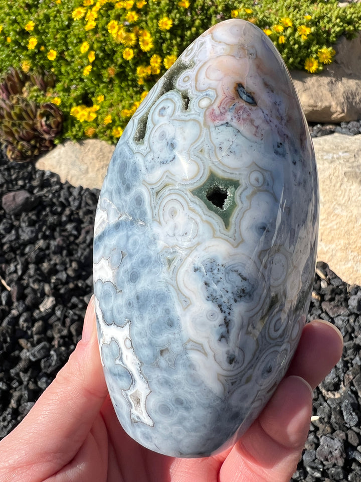 Blue 8th Vein Ocean Jasper Freeform 1.28lbs