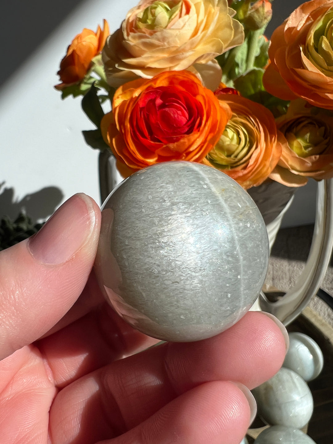 Silver Flash Moonstone Sphere | 37mm (6)