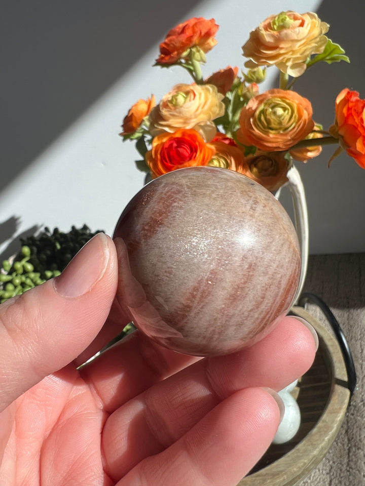 Peach Sunstone/Moonstone Sphere | 44mm (4)