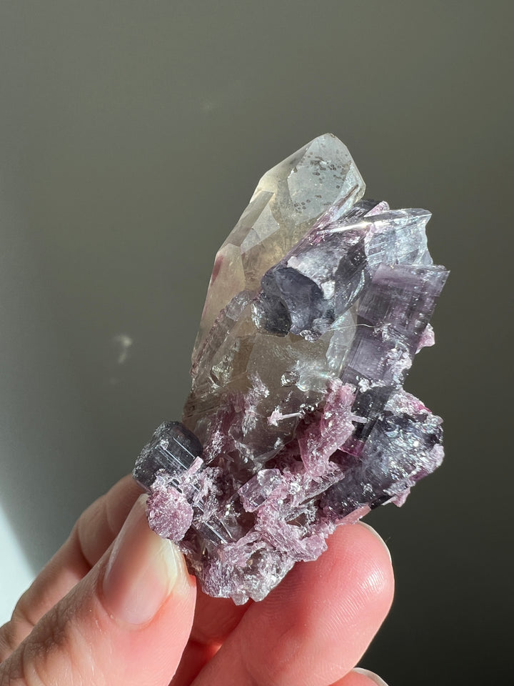 Tourmaline Coated Citrine with Lepidolite (5)