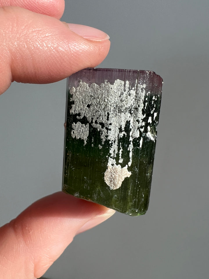 Pink Capped Green Tourmaline 2