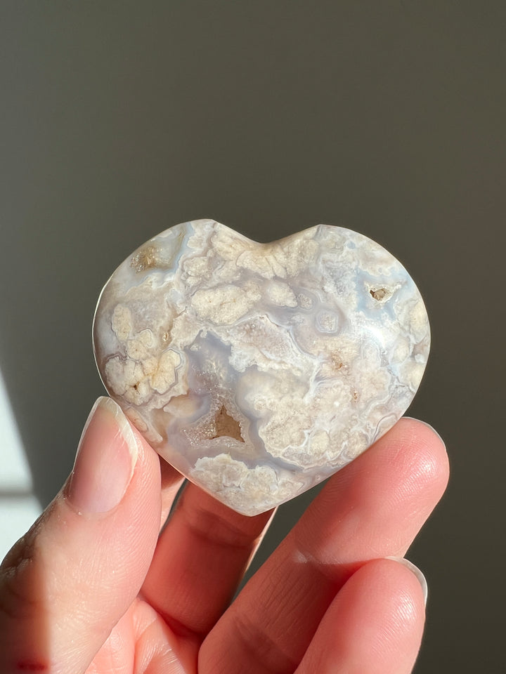 Flower Agate Heart (6)