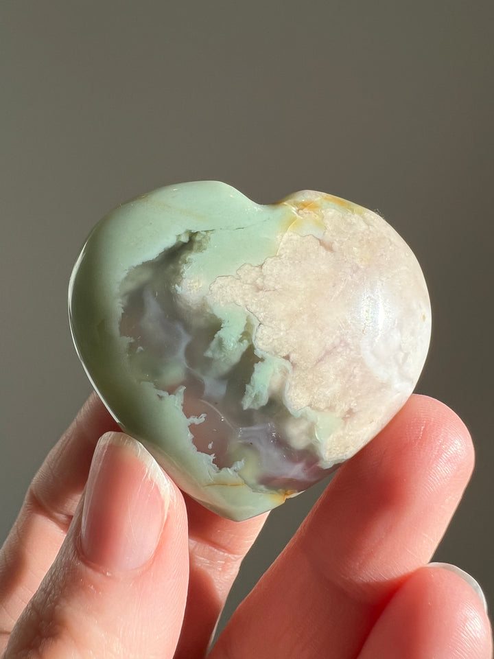 Flower Agate Heart (8)