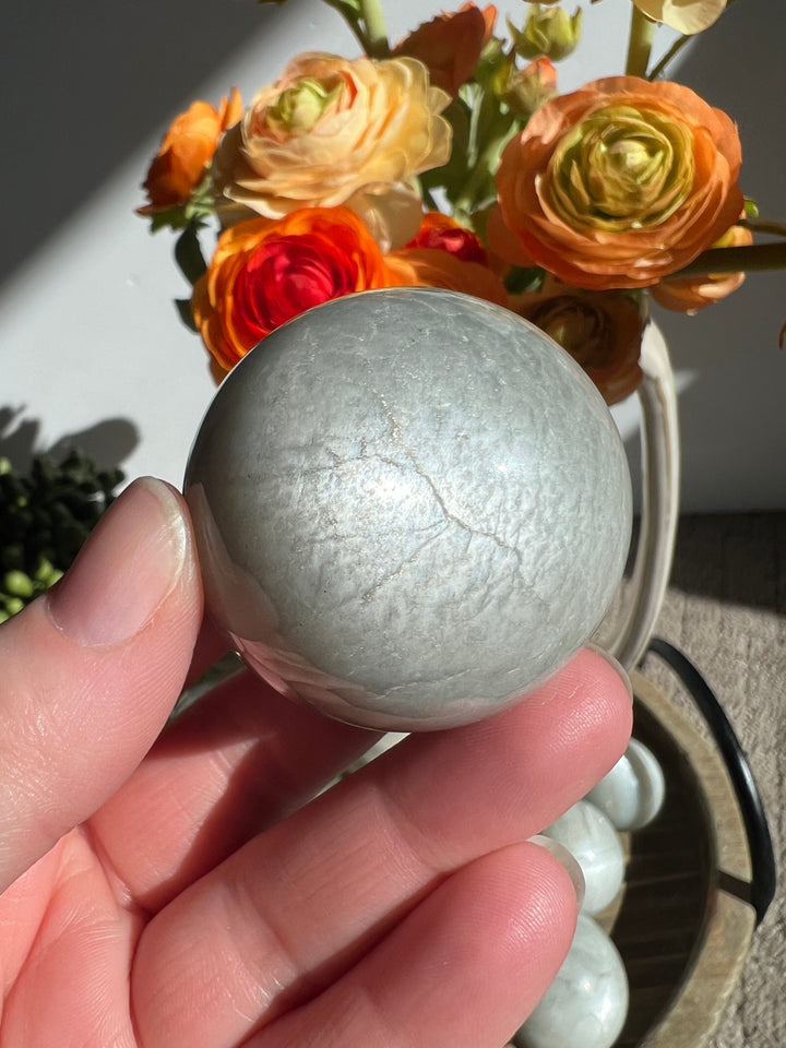 Silver Flash Moonstone Sphere | 43mm (1)