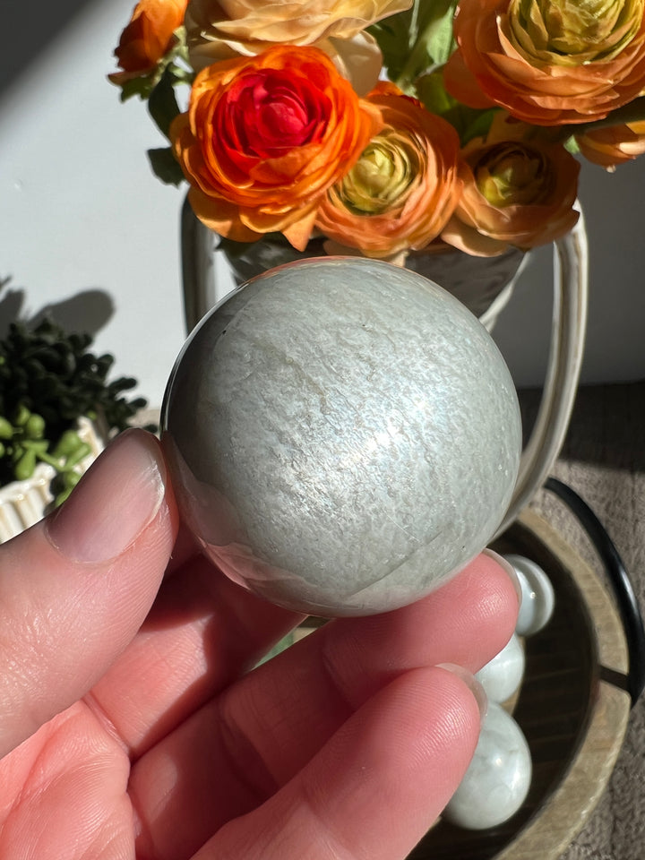 Silver Flash Moonstone Sphere | 42mm (4)