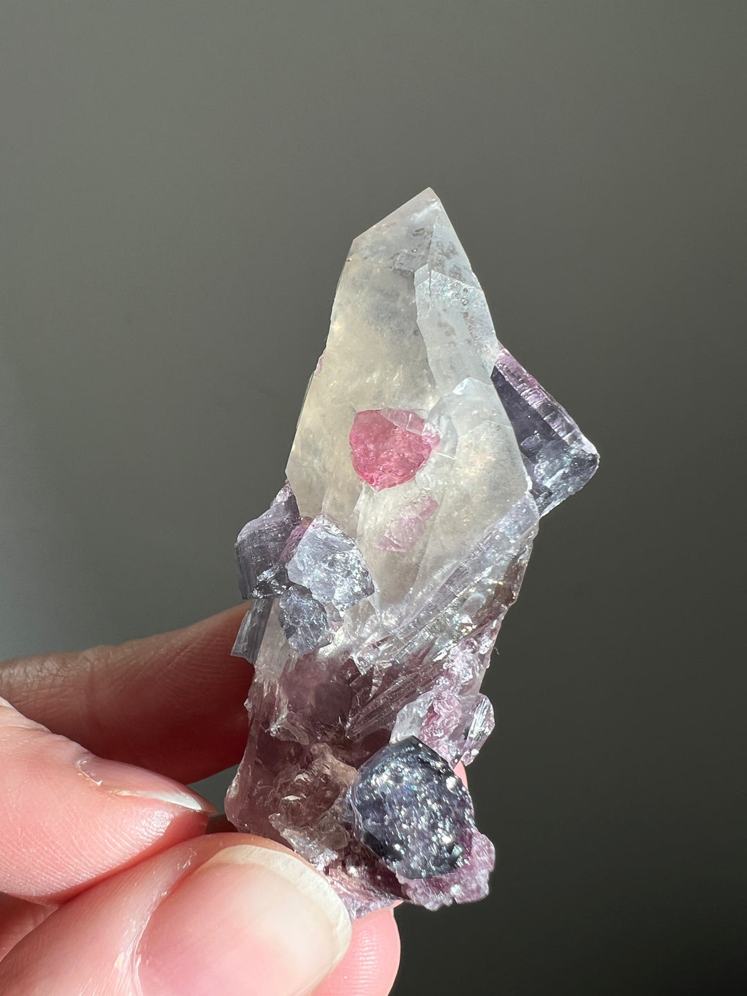 Tourmaline Coated Citrine with Lepidolite (5)