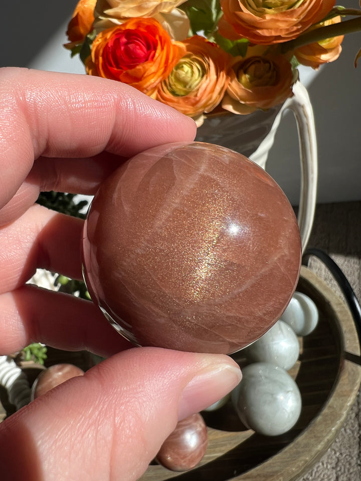 Peach Sunstone/Moonstone Sphere | 50mm (8)