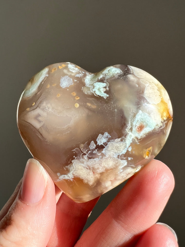 Flower Agate Heart (4)