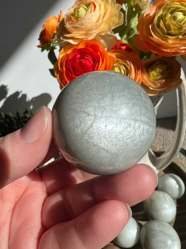 Silver Flash Moonstone Sphere | 43mm (11)