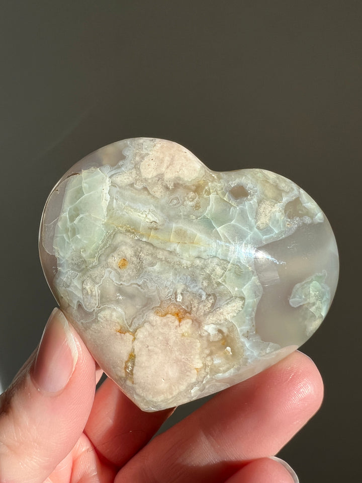 Flower Agate Heart (5)