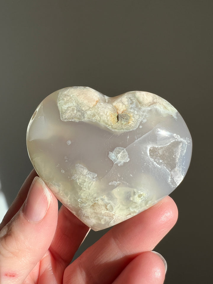 Flower Agate Heart (5)