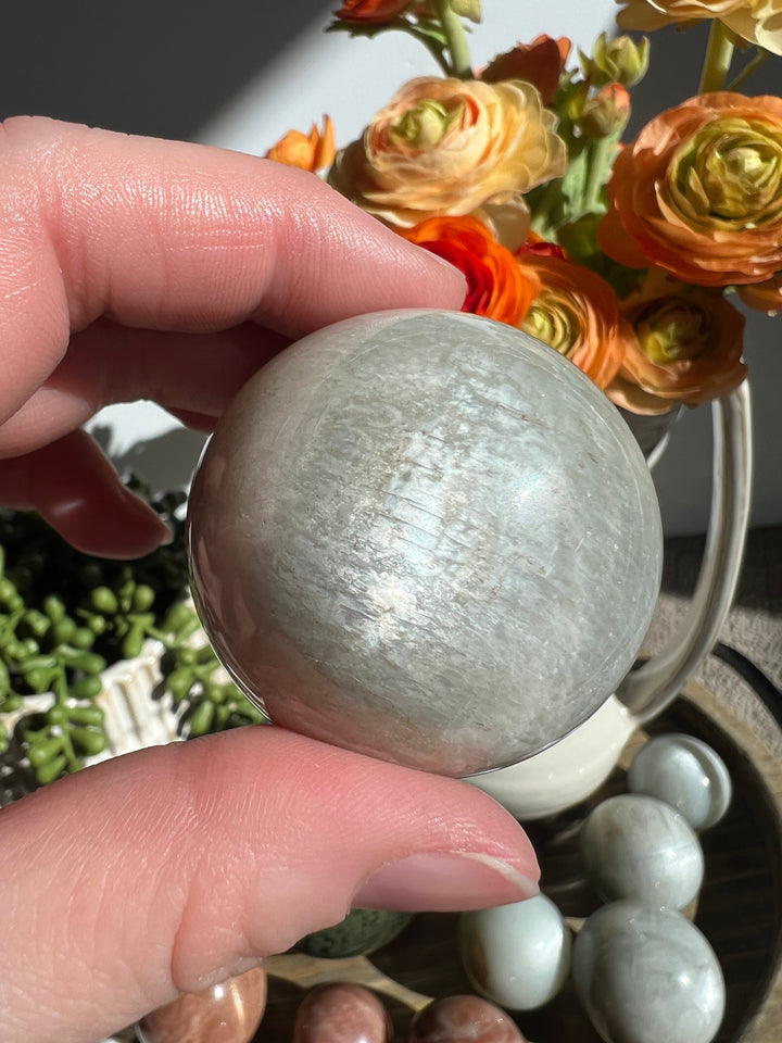 Silver Flash Moonstone Sphere | 41mm (8)