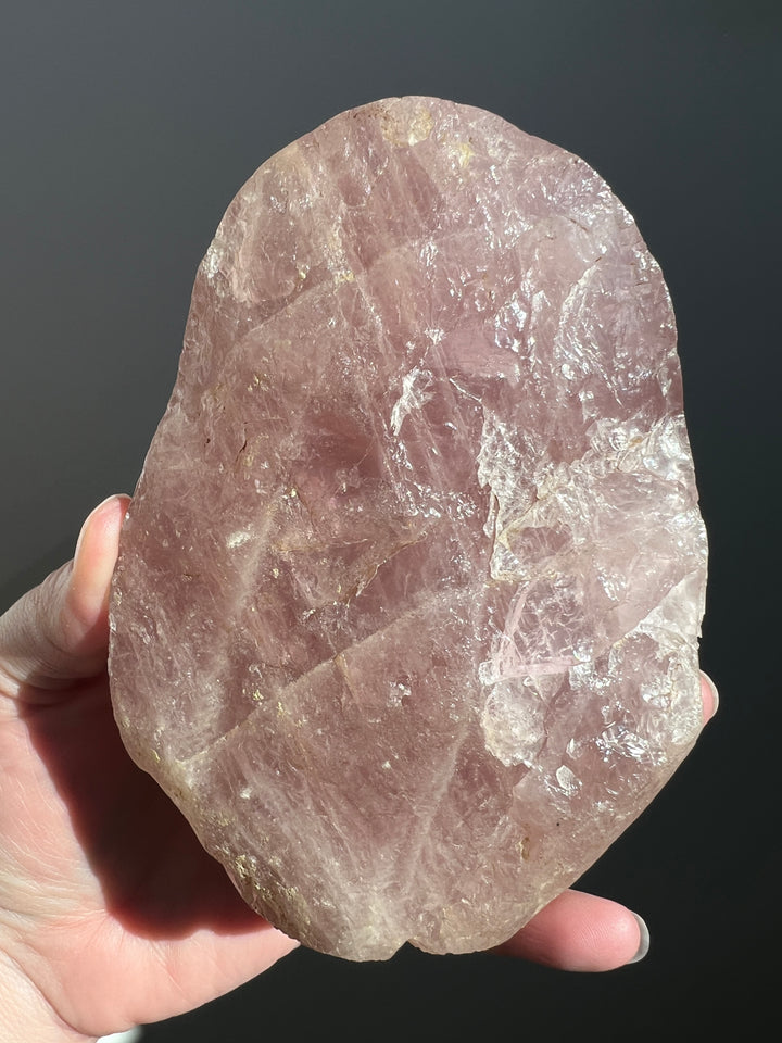 Rose Quartz Half Raw/Half Polished Freeform | 2lbs