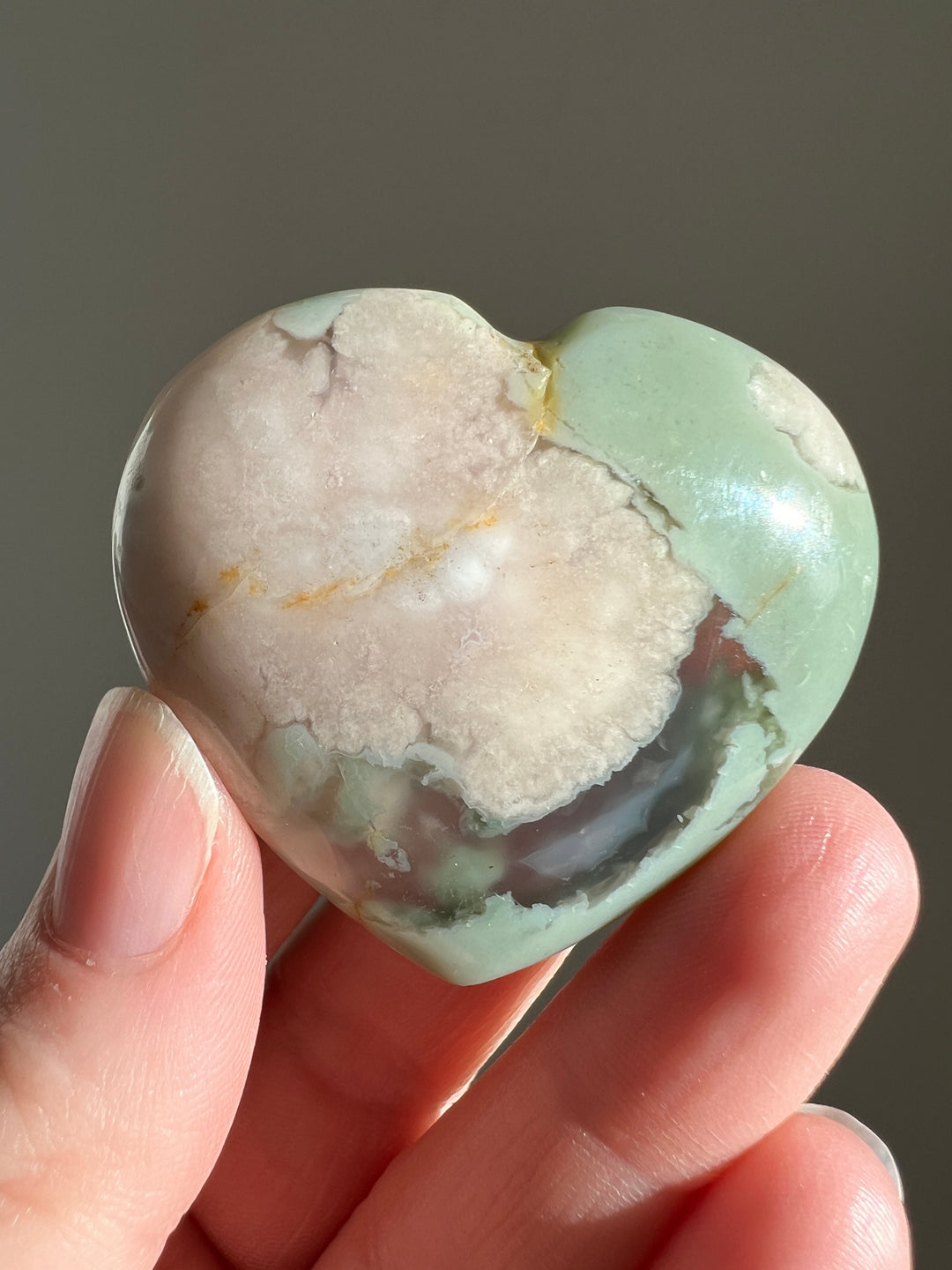 Flower Agate Heart (8)