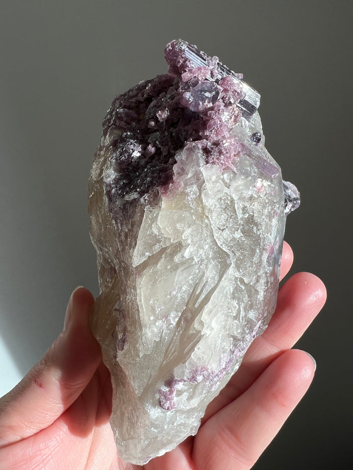 Tourmaline Coated Citrine with Lepidolite (2)