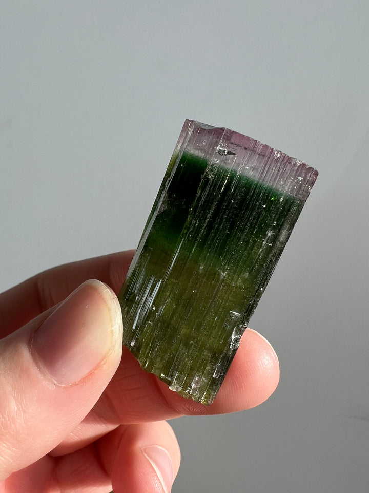 Pink Capped Green Tourmaline 2