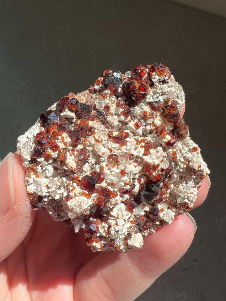 Spessartine Garnet on Smoky Quartz