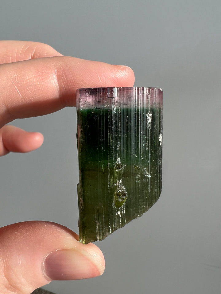 Pink Capped Green Tourmaline 2