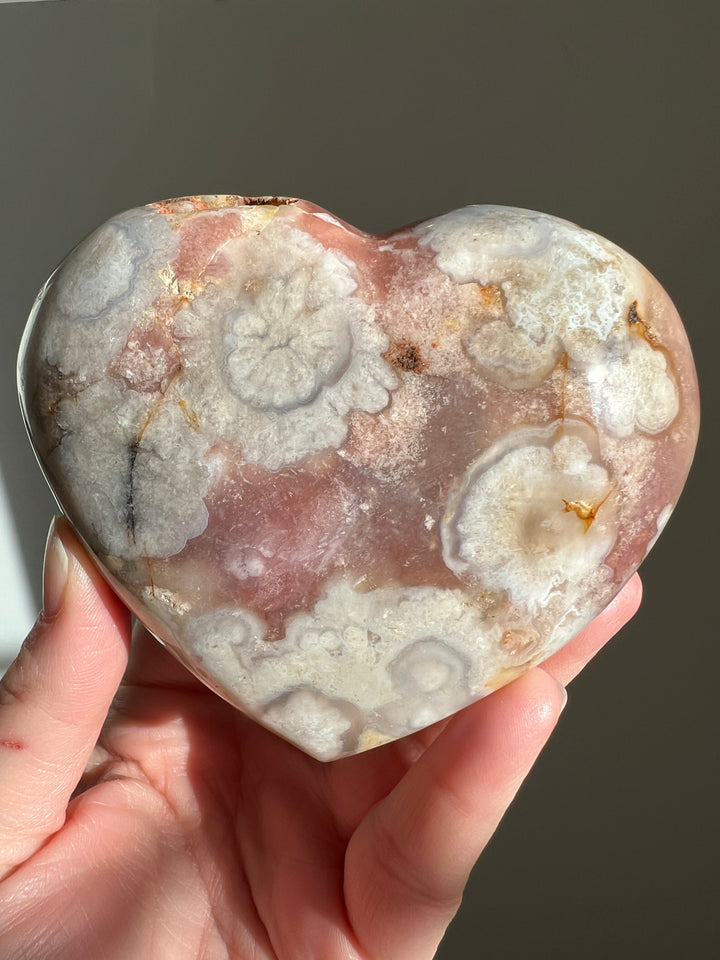 Flower Agate Heart | 543g (10)