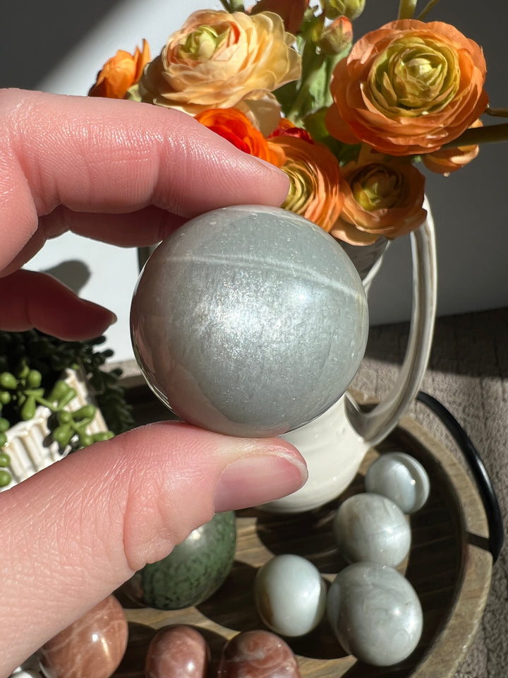 Silver Flash Moonstone Sphere | 37mm (6)