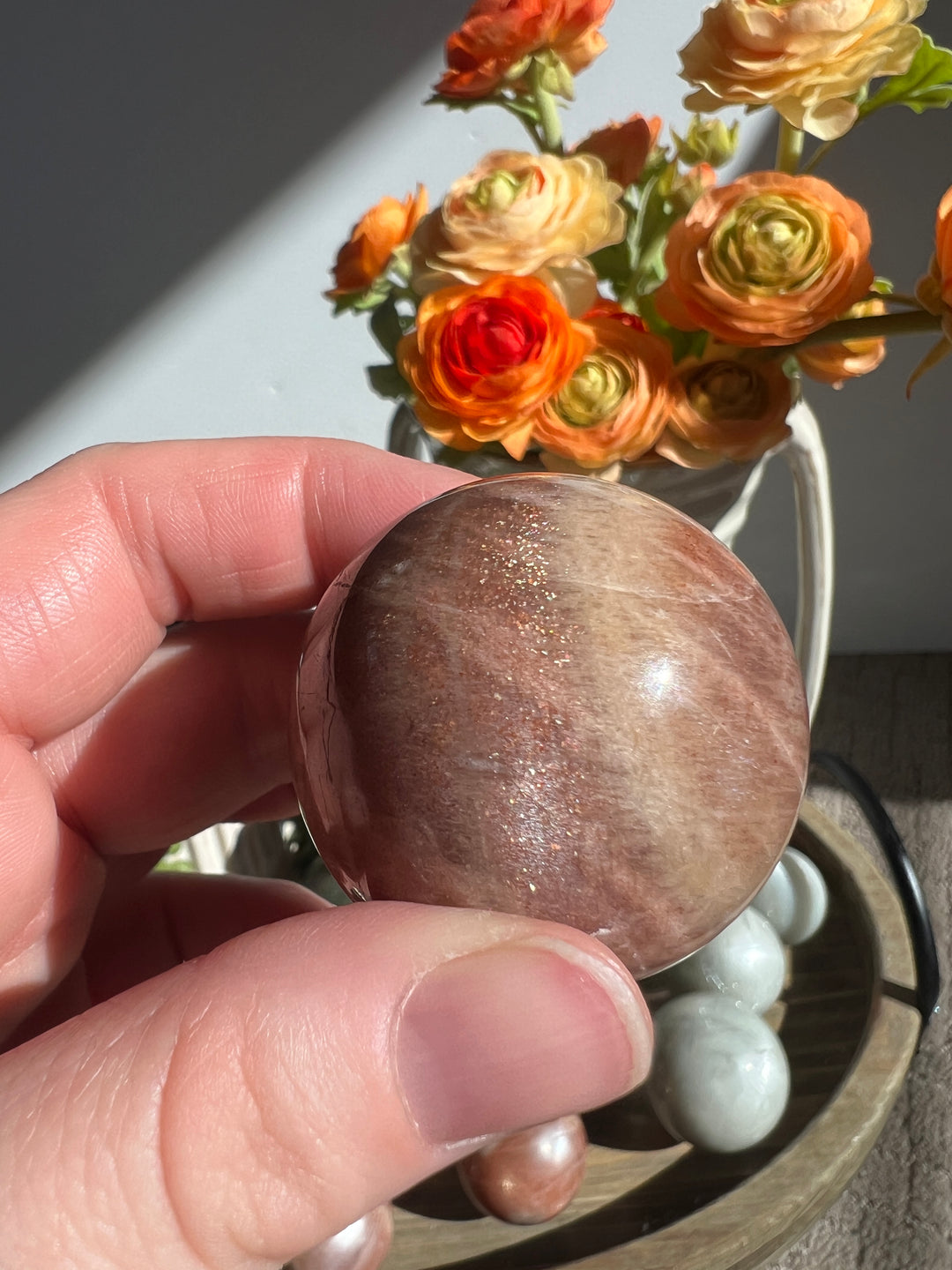 Peach Sunstone/Moonstone Sphere | 41mm (3)