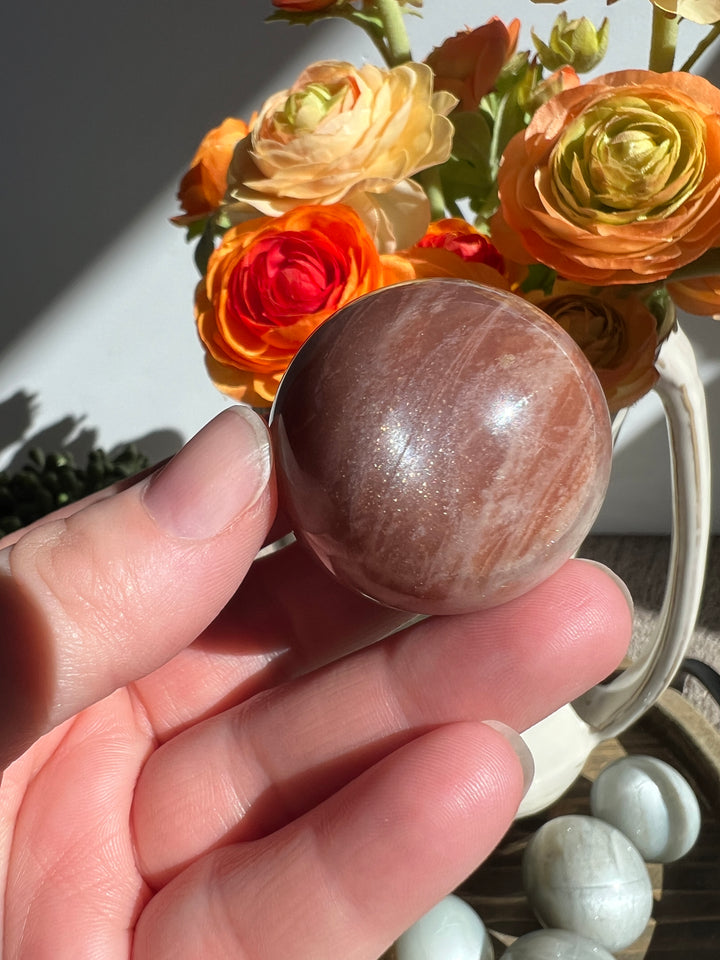 Peach Sunstone/Moonstone Sphere | 37mm (11)