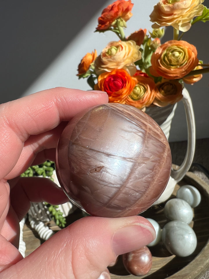 Peach Sunstone/Moonstone Sphere | 45mm (2)