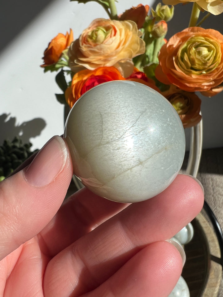 Silver Flash Moonstone Sphere | 38mm (15)