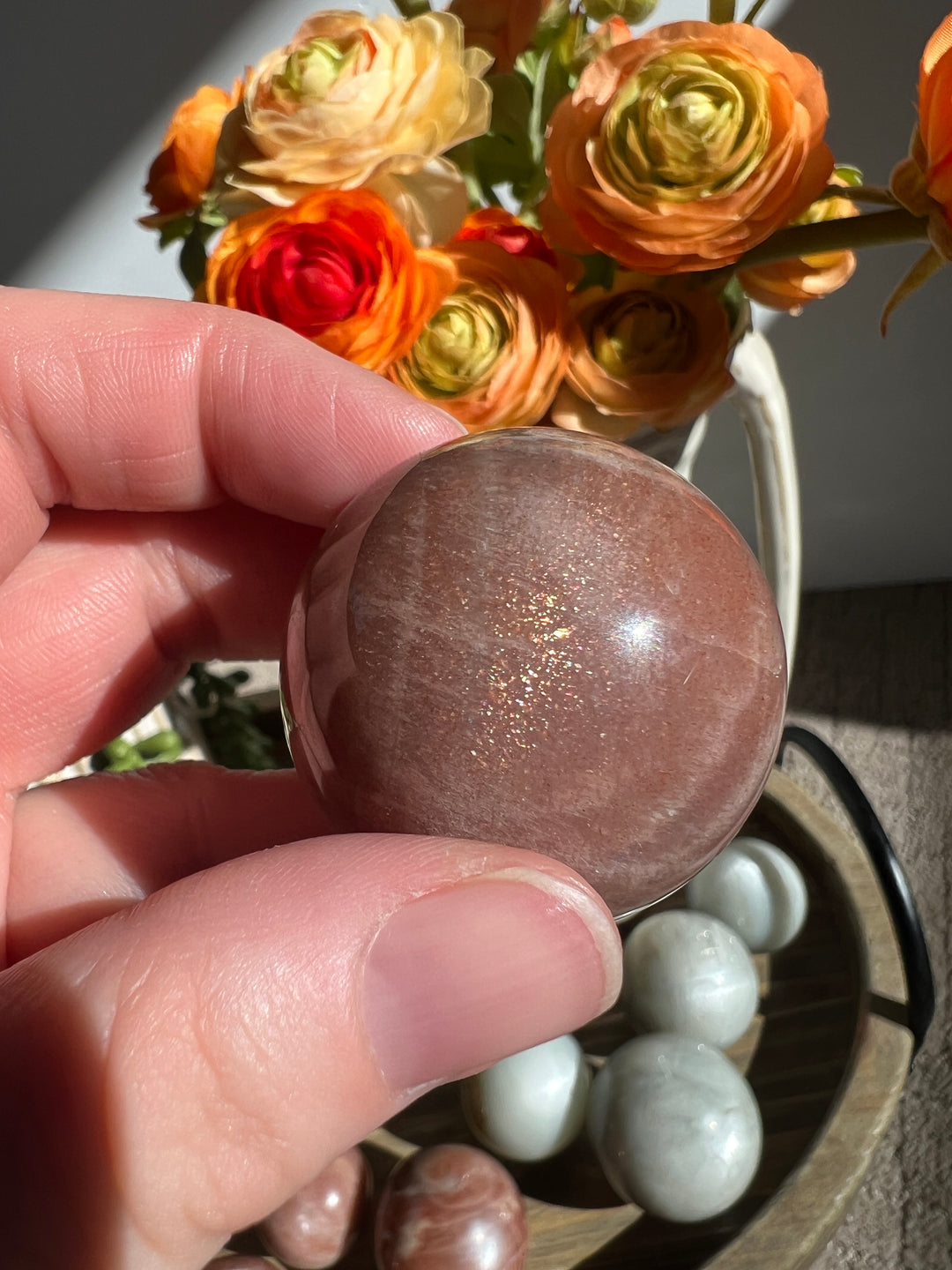 Peach Sunstone/Moonstone Sphere | 40mm (9)