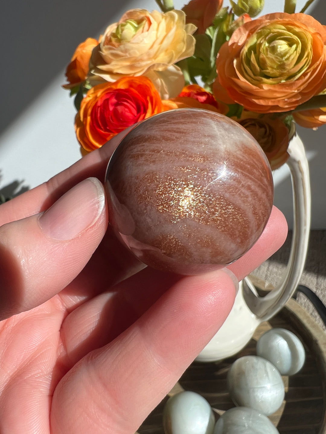 Peach Sunstone/Moonstone Sphere | 37mm (11)