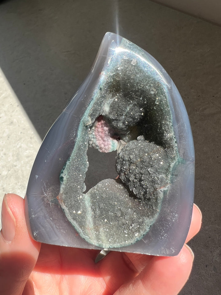 Agate Flame w/ glittery druzy | 162g