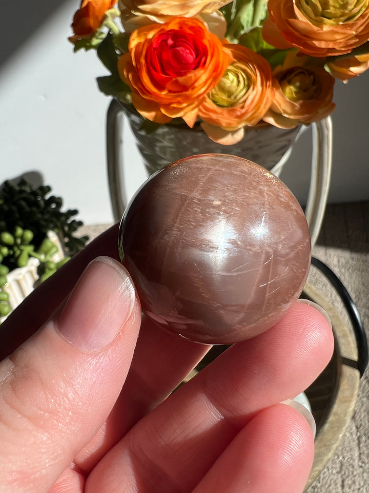 Peach Sunstone/Moonstone Sphere | 36mm (13)