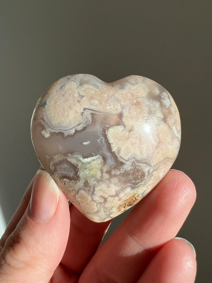 Flower Agate Heart (11)