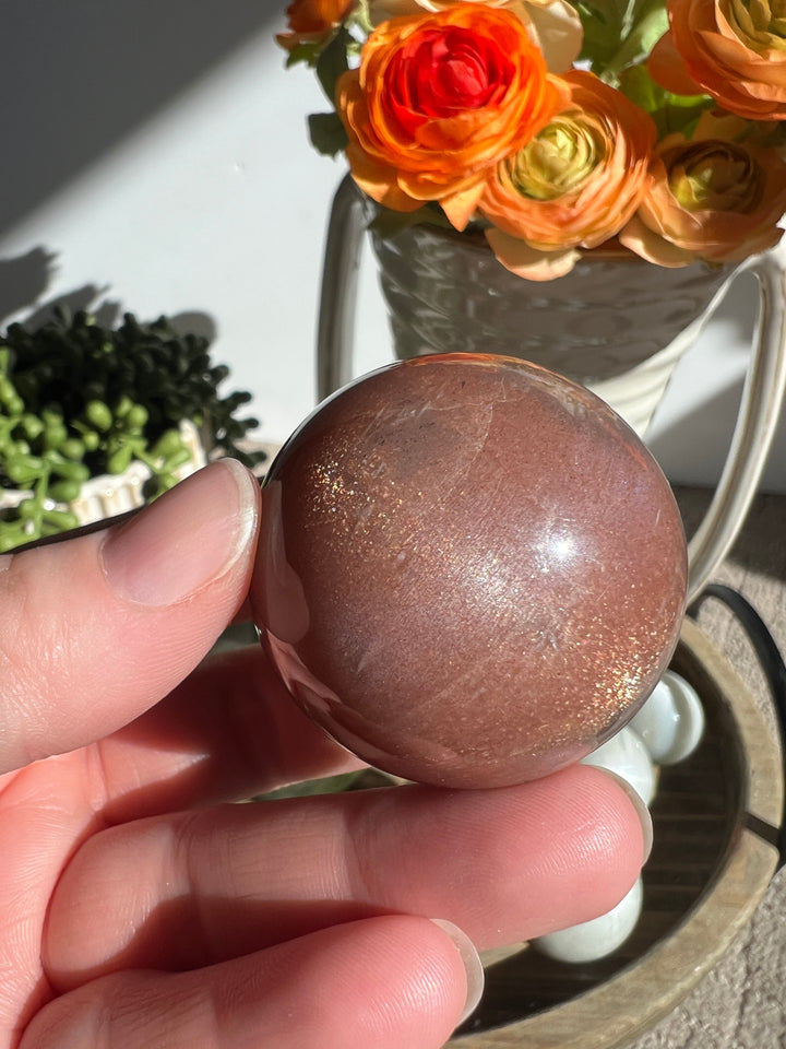 Peach Sunstone/Moonstone Sphere | 41mm (14)