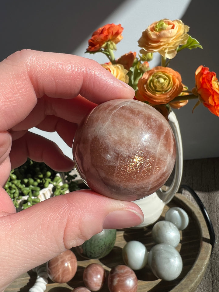 Peach Sunstone/Moonstone Sphere | 40mm (5)